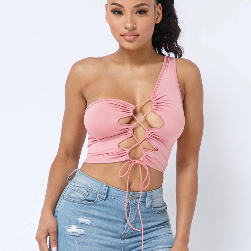 Lace up crop top